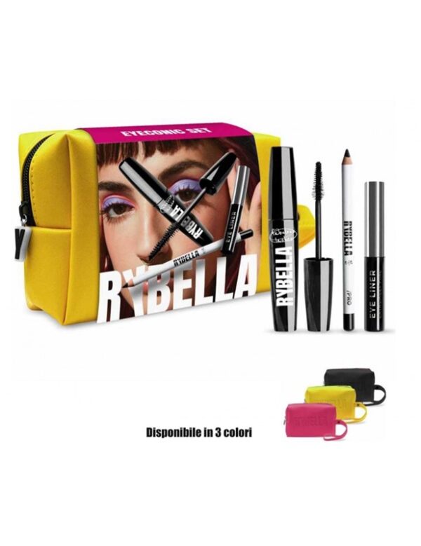 81ABF1D480C11DAA140F25CE5DAAD5FF_ Rybella eyeconic set mascara + eyeliner + matita + pochette