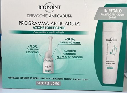 Biopoint dermocare anticaduta tratt in fiale uomo + shampoo