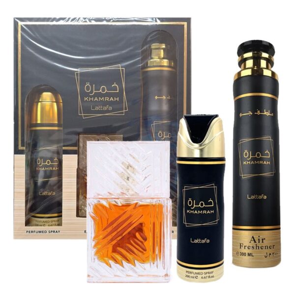 Lattafa khamrah box edp 100 ml + deo + air freshener