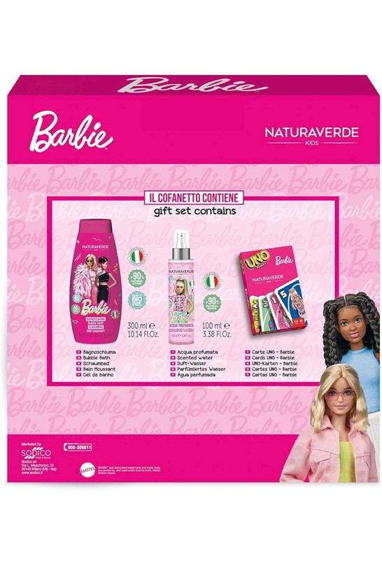 Naturaverde box barbie carte uno + acqua prof + bagno
