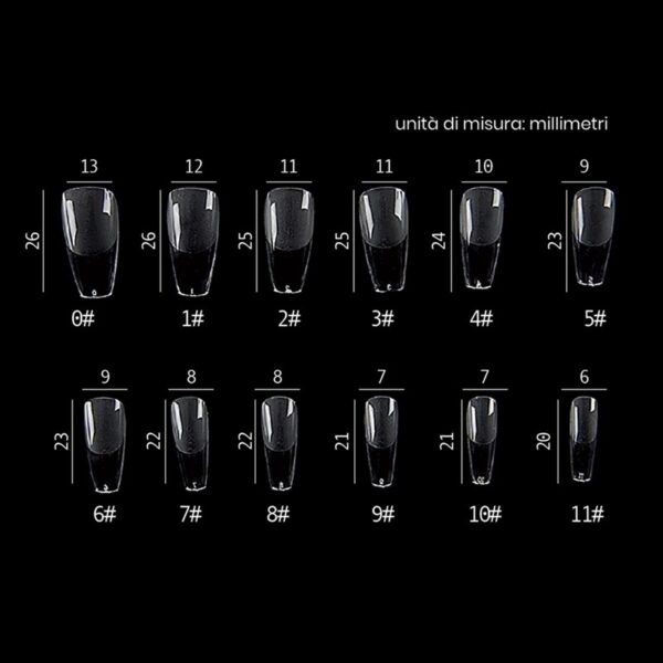 4D11661638A4CF8C78305C33319B492C_ Estrosa nail gel tips ballerina lunga 240pz art. 7658