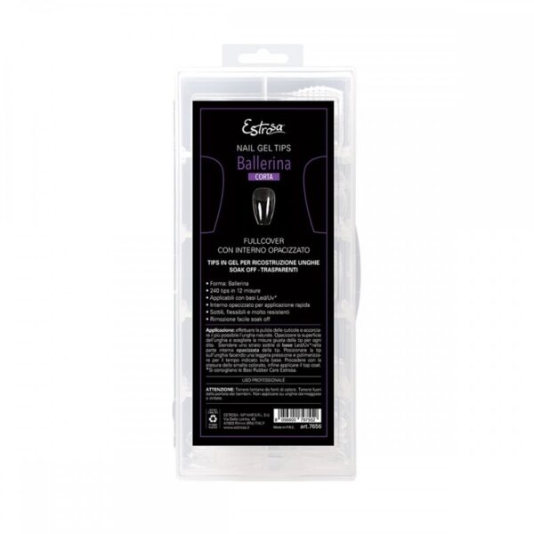 Estrosa nail gel tips ballerina corta 240pz art. 7656