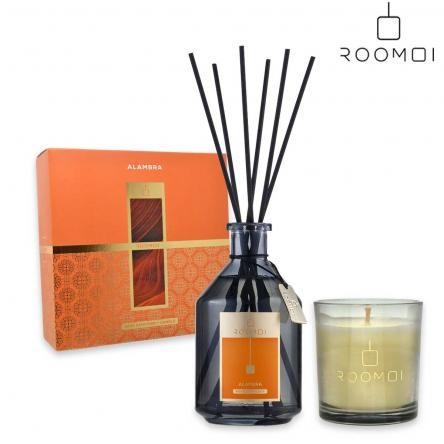 121896AD38F4ACBF0F8DD9B8E2F38FF2_ Roomoi coffret reed diffuser + candle alambra