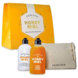 Perlier honey miel doccia crema + latte corpo + pochette