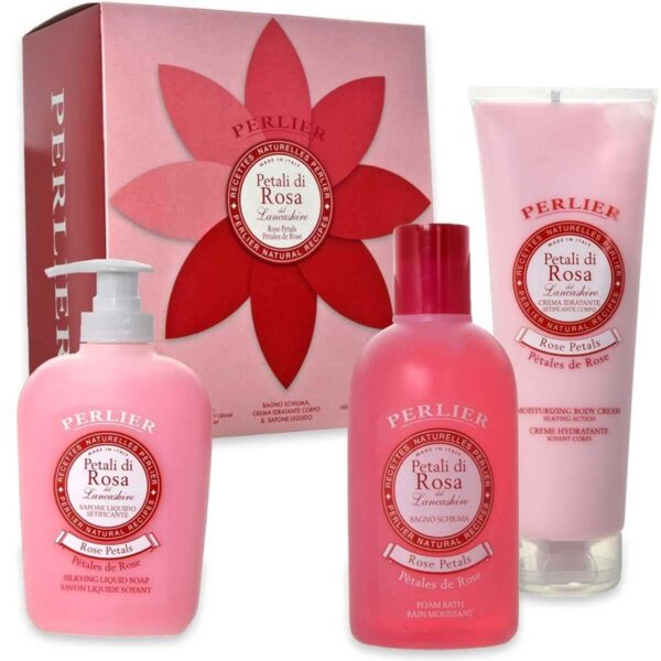 86DB6F25AC2CE36E7DEFEDA65A1AFE88_ Perlier petali di rosa bagnoschiuma+sapone+crema corpo