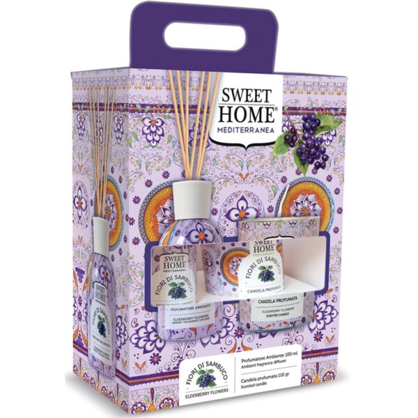 Sweet prof. ambiente 100 ml + candela fiori di sambuco