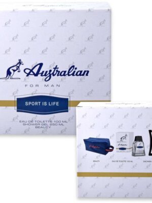 46D5A7EA914EE5759B2C5A557F72BA46_ Australian sport is life box edt 10 ml + sg250ml + beauty