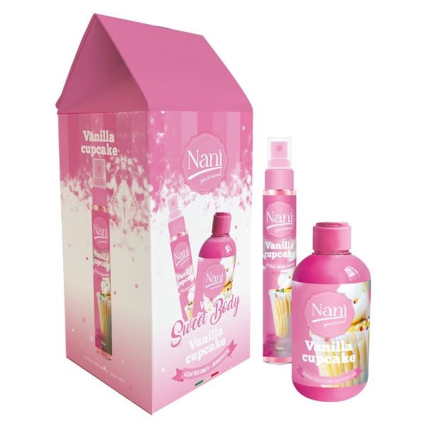 56FB3C1AEC3D5E083F0053636C8234C5_ NanÌ acqua profumata 75ml + bagnodoccia 300ml vanilla cupcak