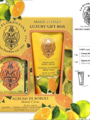 69F1618358927522113FE7E50688D71A_ La florentina box sapone & crema mani agrumi di boboli
