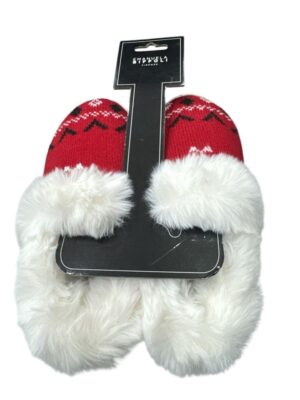 Eb pantofole rosse chiuse maglia ecopellicc s