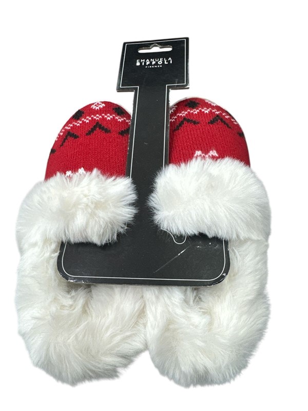 Eb pantofole rosse chiuse maglia ecopellicc s