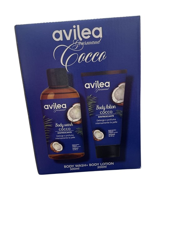 71D7594ECF84FFE7D583497DF0912272_ Avilea sensoriale box cocco bagno 500ml+body lot.200ml