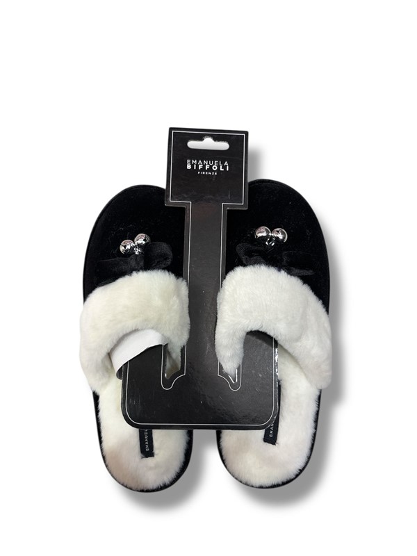 Eb ciabatte velluto nere campanelle s