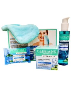 Clinians box crema viso + gel detergente+salviettine+guanto