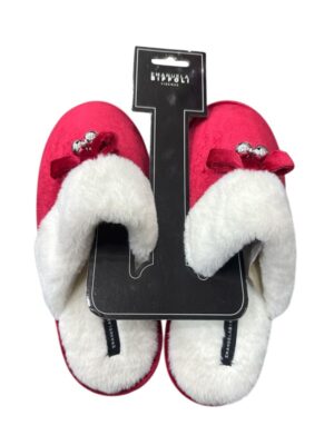 Eb ciabatte velluto rosso campanelle l