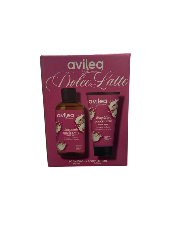 FDDBF5203AA09F91C81364EF6ADCECE0_ Avilea sensoriale box dolce lattebagno 500ml+body lot.200ml