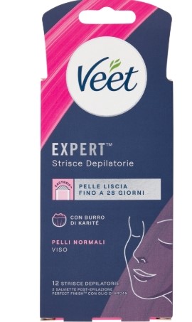 Veet expert strisce viso pelli normali 12pz