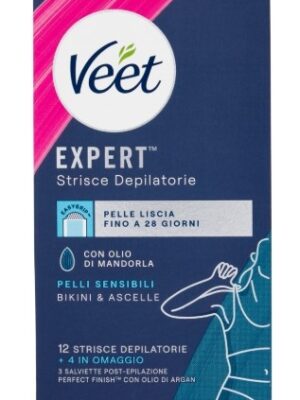 Veet expert strisce depilatorie ascelle e bikini p. se 12pz