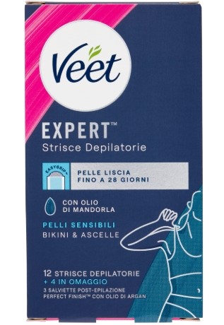 Veet expert strisce depilatorie ascelle e bikini p. se 12pz