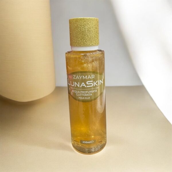36D5E19A8FB6446C9F88406D47BD6215_ Zaymar luna skin acqua prof glitterata pour elle 250ml