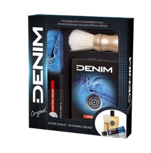 Denim box barba 3pz aftershave+crema+pennello