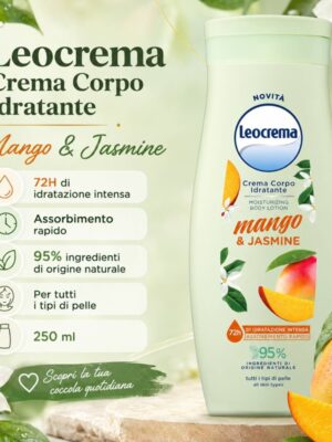 Leocrema crema corpo idratante mango e jasmine 250 ml