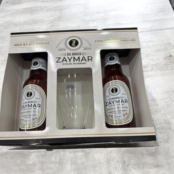 Zaymar coffret bicchiere birra gel doccia 270ml+shampoo 270