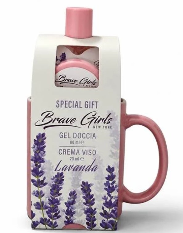 4FC5BC6E60447C7A2AB9D7B92F4044CC_ Brave girls coffret s/g 80ml+crema viso 20ml lavanda+tazza