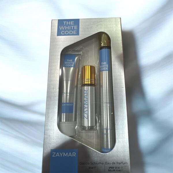 E621077E9367FC325DB38D947AC81B1E_ Zaymar coffret the white code mini to go edp 35ml+roller 10m