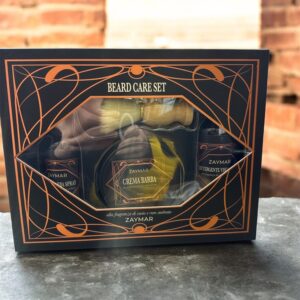 Zaymar coffret beard care set 3pz+pennello barba cuoio e r.